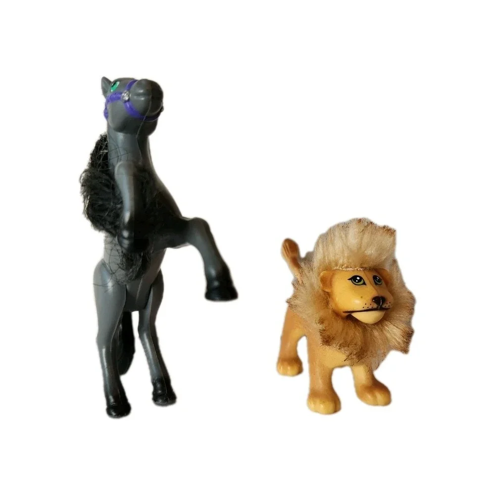 Vintage Kenner 1990s Littlest Pet Shop Ponies-3, Male Lion, Gray Bunny, & Puppy